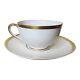 12pc France Limoges Haviland Tea Cups Saucers Set 14k Trim Bone 6 Cups Saucers