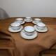 12pc French Limoges Haviland Tea Cups Saucers Set 14k Trim Bone 6 Cups Saucers