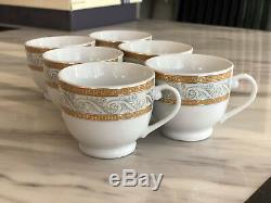 12pcs Coffee Tea Cups & Saucers Turkish Arabian Greek Style Gift Set Silver/Gold