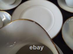13 Pc Antique Haviland & Co Limoges Blue Handle Dessert Set Cups Saucers Plates