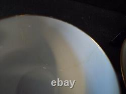 13 Pc Antique Haviland & Co Limoges Blue Handle Dessert Set Cups Saucers Plates