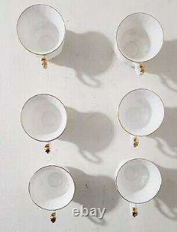 14 Piece Tea Set Royal Albert Val D'or Bone China Cups Teapot White Gold Trim