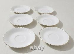 14 Piece Tea Set Royal Albert Val D'or Bone China Cups Teapot White Gold Trim