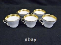 15 Hand Painted Gold Trim Blue Old Paris Porcelain Cup & Saucer Sets c. 1850