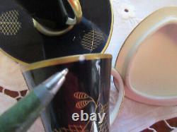 15 Pc. Vtg Echt Weimar Kobalt Blue & Gold Chocolate Pot Creamer Sugar Cup Saucer
