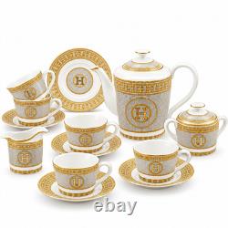 15-pc Mosaic Tea & Coffee Set, Service for 6, Bone China Porcelain