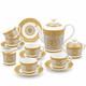 15-pc Mosaic Tea & Coffee Set, Service For 6, Bone China Porcelain