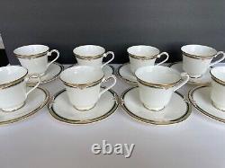 16 CUPS & SAUCERS FORSYTH H5197 Royal Doulton made England GREEN GOLD EXQUISITE
