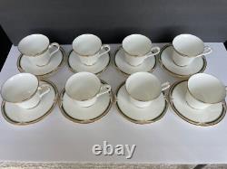 16 CUPS & SAUCERS FORSYTH H5197 Royal Doulton made England GREEN GOLD EXQUISITE