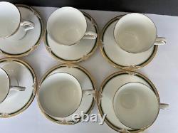 16 CUPS & SAUCERS FORSYTH H5197 Royal Doulton made England GREEN GOLD EXQUISITE