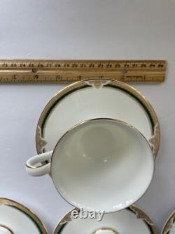 16 CUPS & SAUCERS FORSYTH H5197 Royal Doulton made England GREEN GOLD EXQUISITE