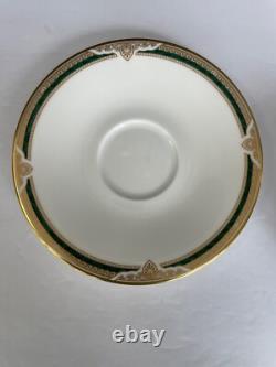 16 CUPS & SAUCERS FORSYTH H5197 Royal Doulton made England GREEN GOLD EXQUISITE