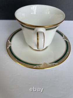 16 CUPS & SAUCERS FORSYTH H5197 Royal Doulton made England GREEN GOLD EXQUISITE