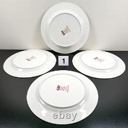 (16) Pc Sakura Galaxy Red Dinner Plates Soup Bowls Cups Saucers Set 14K Gold Lot