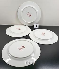 (16) Pc Sakura Galaxy Red Dinner Plates Soup Bowls Cups Saucers Set 14K Gold Lot