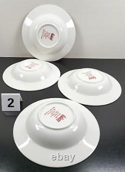 (16) Pc Sakura Galaxy Red Dinner Plates Soup Bowls Cups Saucers Set 14K Gold Lot