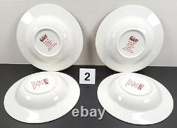 (16) Pc Sakura Galaxy Red Dinner Plates Soup Bowls Cups Saucers Set 14K Gold Lot
