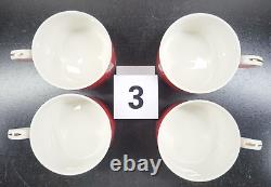(16) Pc Sakura Galaxy Red Dinner Plates Soup Bowls Cups Saucers Set 14K Gold Lot