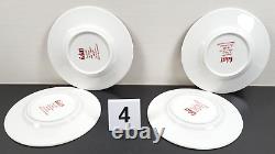 (16) Pc Sakura Galaxy Red Dinner Plates Soup Bowls Cups Saucers Set 14K Gold Lot