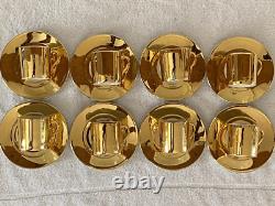 16pcs Suisse Langenthal Resista All Gold Lustre Demitasse Cups & Saucers Set