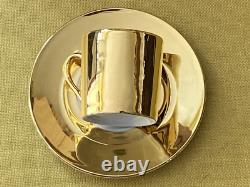 16pcs Suisse Langenthal Resista All Gold Lustre Demitasse Cups & Saucers Set