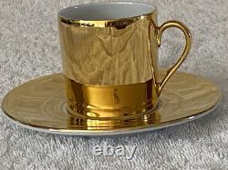 16pcs Suisse Langenthal Resista All Gold Lustre Demitasse Cups & Saucers Set
