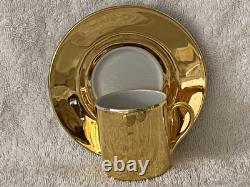 16pcs Suisse Langenthal Resista All Gold Lustre Demitasse Cups & Saucers Set