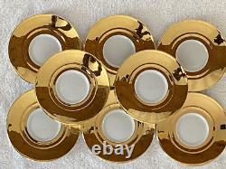 16pcs Suisse Langenthal Resista All Gold Lustre Demitasse Cups & Saucers Set