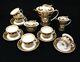 17 Pcs Bone China Black & Gold Greek Key Versailles Design Tea Set