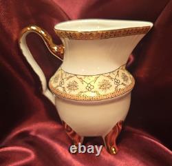 17pc Imperial Japan Design Demitasse Footed Cups Saucers Creamer Sugar Gold Gild