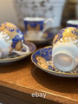 1850s Cobalt & Gold Tea Cup Set Copeland Or Serves