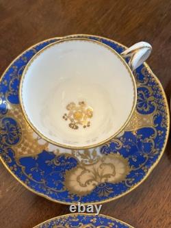 1850s Cobalt & Gold Tea Cup Set Copeland Or Serves