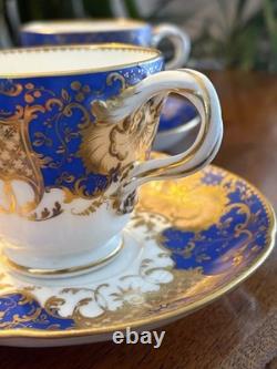 1850s Cobalt & Gold Tea Cup Set Copeland Or Serves