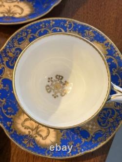1850s Cobalt & Gold Tea Cup Set Copeland Or Serves