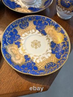 1850s Cobalt & Gold Tea Cup Set Copeland Or Serves