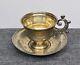 1860 Imperial Russian 84 Silver Tea Cup Saucer Gold Wash