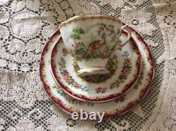 18 Royal Albert 6 CupsSaucersPlates Trio Chelsea Bird Maroon-Gold 1940's Avon