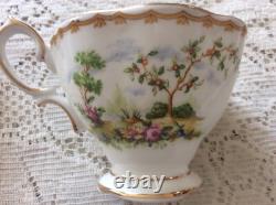 18 Royal Albert 6 CupsSaucersPlates Trio Chelsea Bird Maroon-Gold 1940's Avon