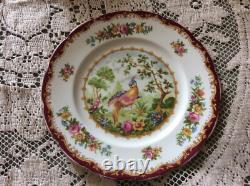 18 Royal Albert 6 CupsSaucersPlates Trio Chelsea Bird Maroon-Gold 1940's Avon