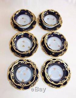 18pc. Cobalt Blue LIMOGES Porcelain ramekin custard cup saucer salad plate lot