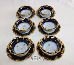 18pc. Cobalt Blue LIMOGES Porcelain ramekin custard cup saucer salad plate lot