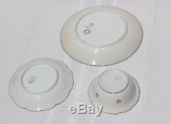 18pc. Cobalt Blue LIMOGES Porcelain ramekin custard cup saucer salad plate lot