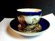 18th Century Signed Meissen Hand Painted Cobalt & Gold Cup & Saucer