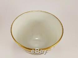 18th c French Antique Sevres Tea Bowl Cup Saucer Porcelain Yellow Gold Grapes