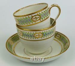 18thc Antique True TrioDerbyGold Gilt c1790Porcelain Tea Coffee Cup Saucer