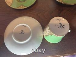 1920's Radford Fenton Gold And Hand Painted 4 Tea And 4 Coffee Cups & Saucers