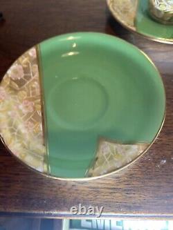 1920's Radford Fenton Gold And Hand Painted 4 Tea And 4 Coffee Cups & Saucers