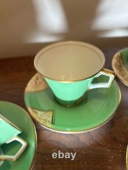 1920's Radford Fenton Gold And Hand Painted 4 Tea And 4 Coffee Cups & Saucers