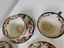 1920s Set Mason's Ironstone Blue Mandalay Porcelain Coffee Cups Saucers Milk & S