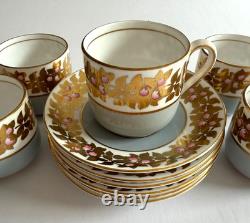 1930 Tiffany Demitasse Coffee Set Bone China Porcelain Cups Saucers Gold